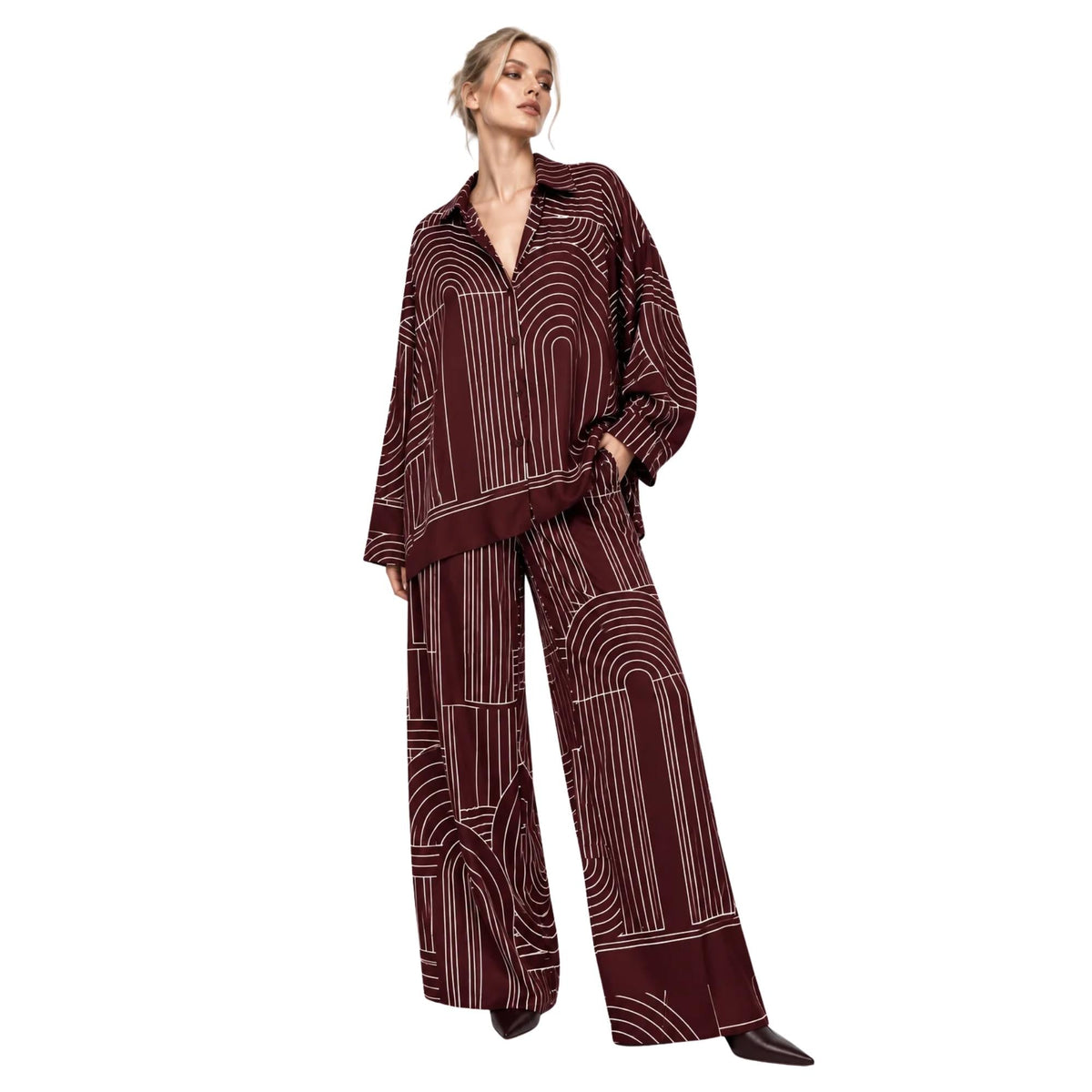 RETRO LINE PRINT CO-ORD SET زوج “VERA”