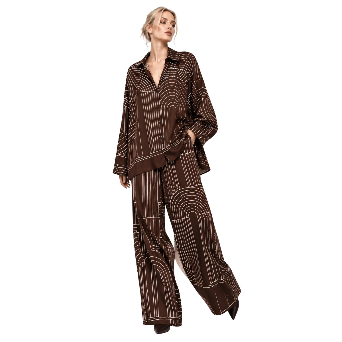 RETRO LINE PRINT CO-ORD SET زوج “VERA”