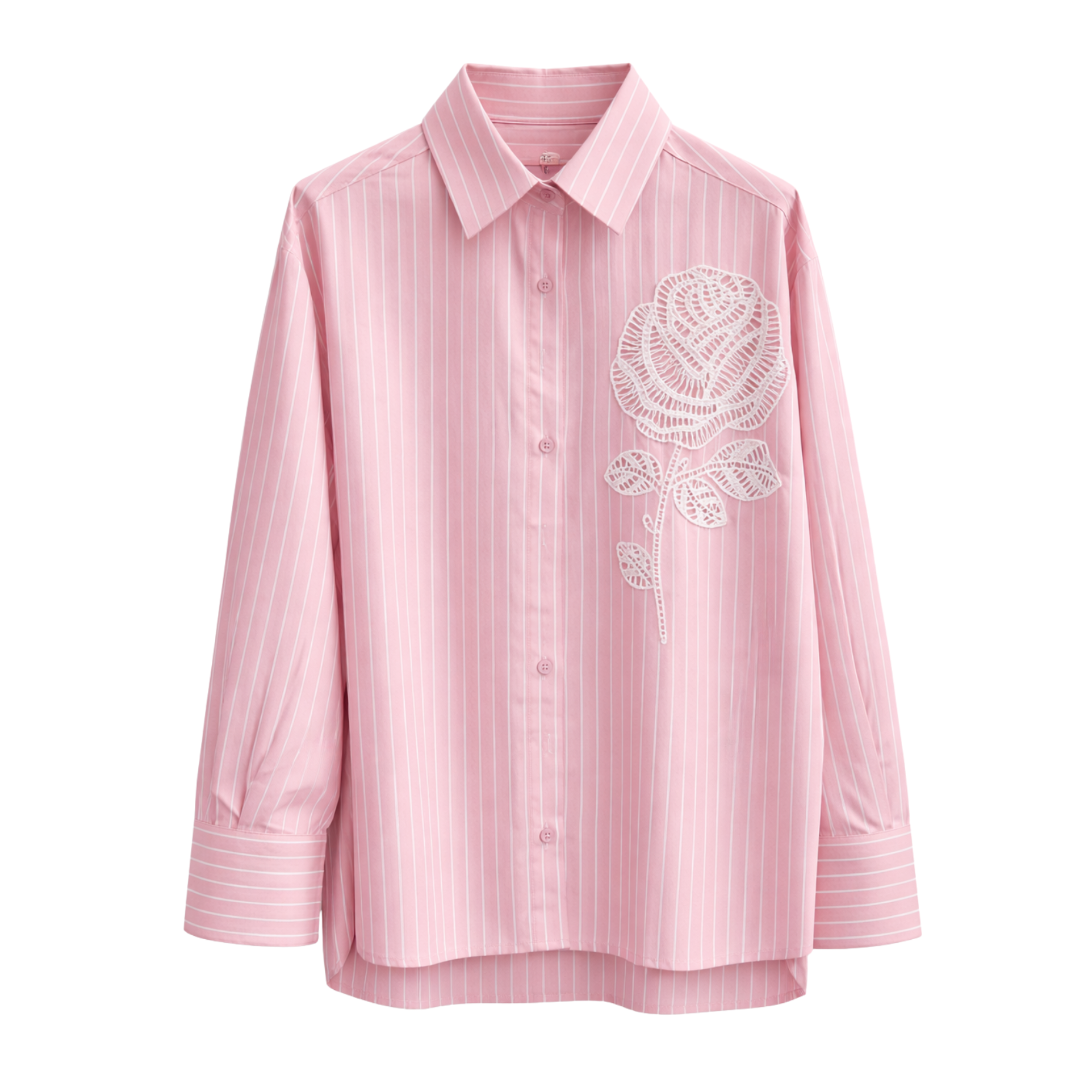 ROSE EMBROIDERED STRIPE SHIRT (فستان)"PIA"