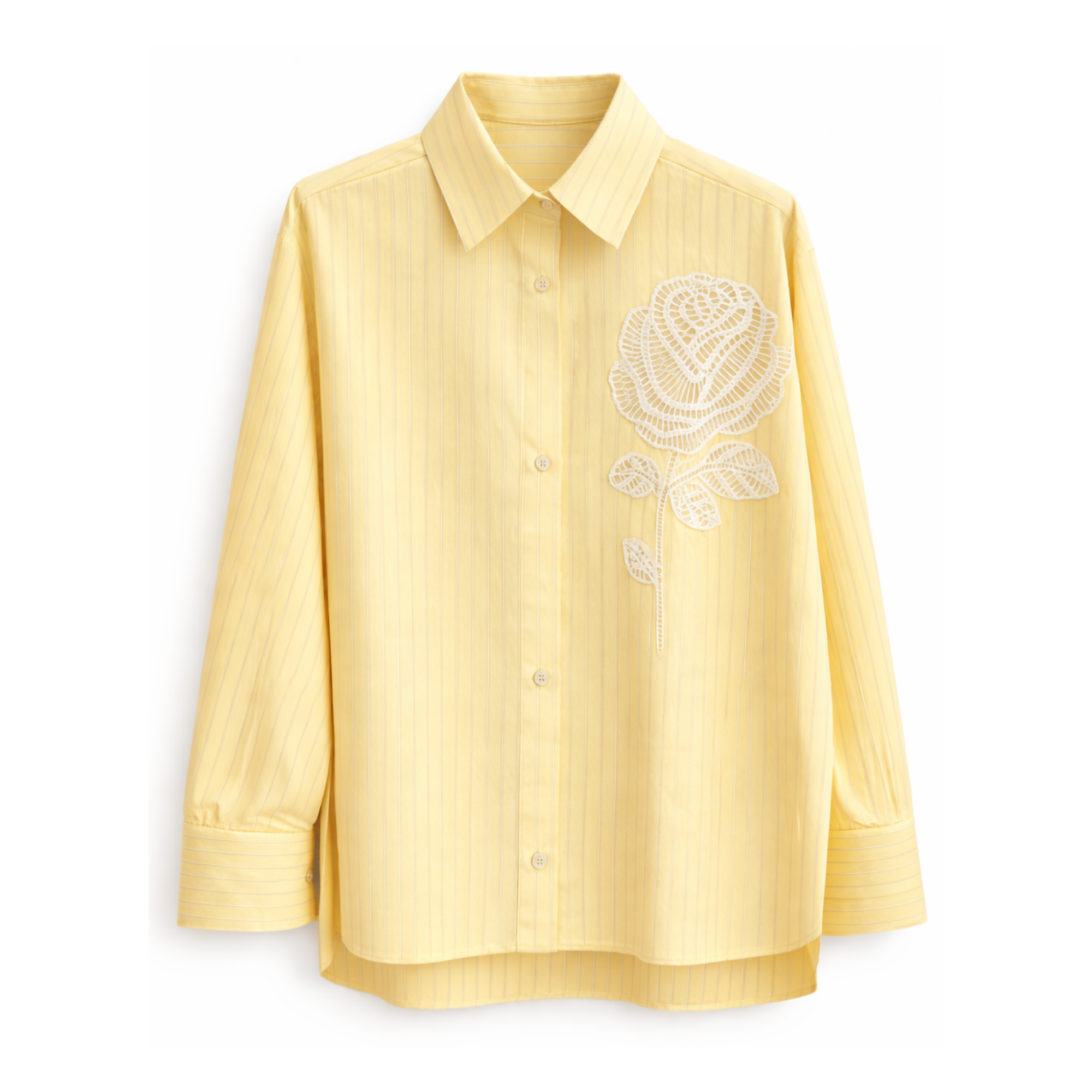 ROSE EMBROIDERED STRIPE SHIRT (فستان)"PIA"