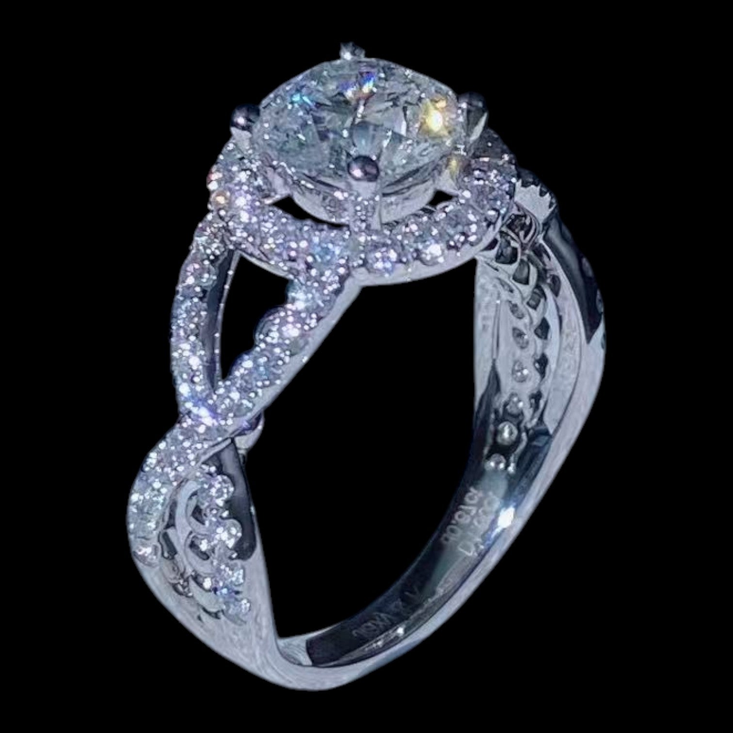 1.60ct Round White Diamond & 0.67ct White Diamond Ring set in 18K White Gold