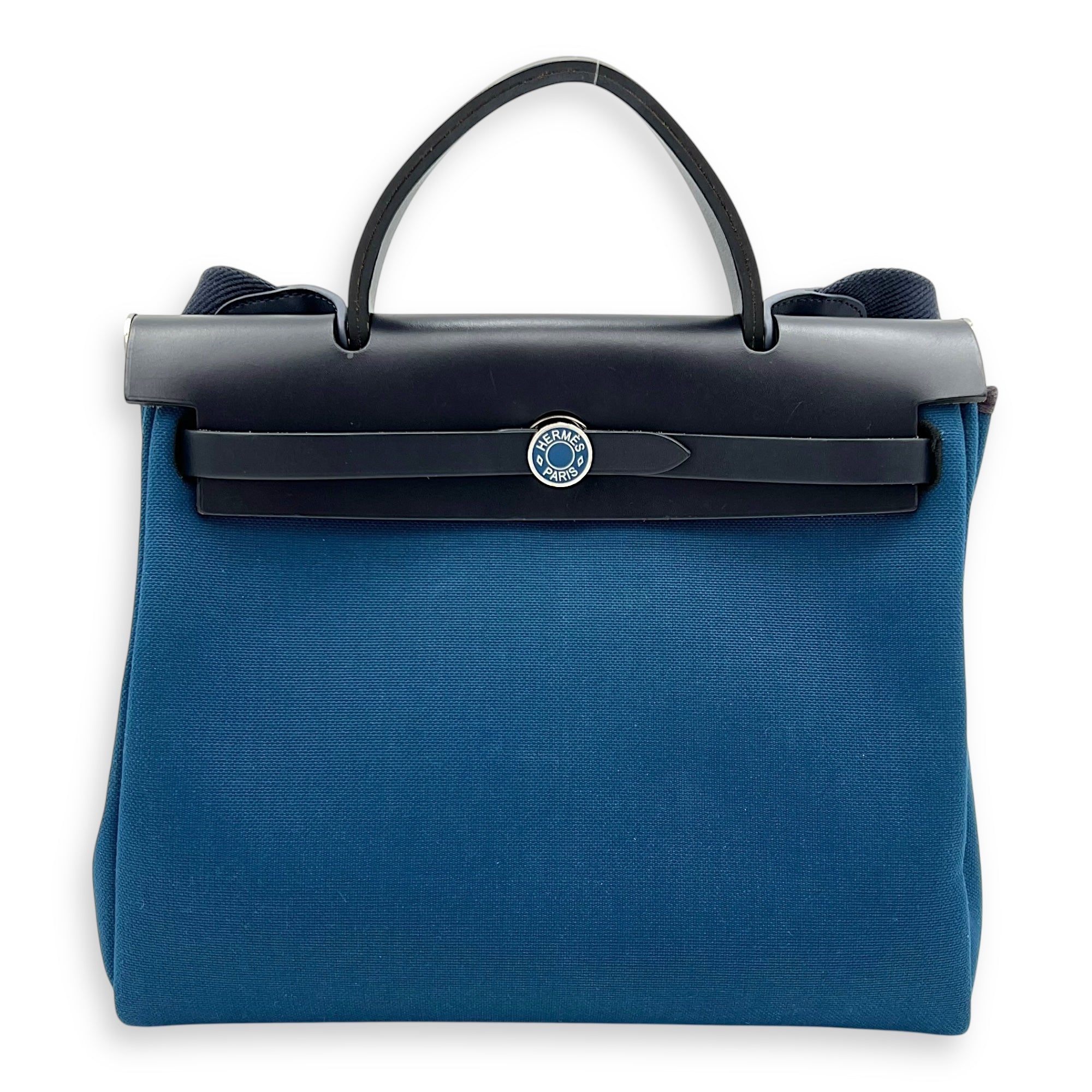 Hermès Herbag Blue in Canvas, Palladium hardware S2510-008104AN