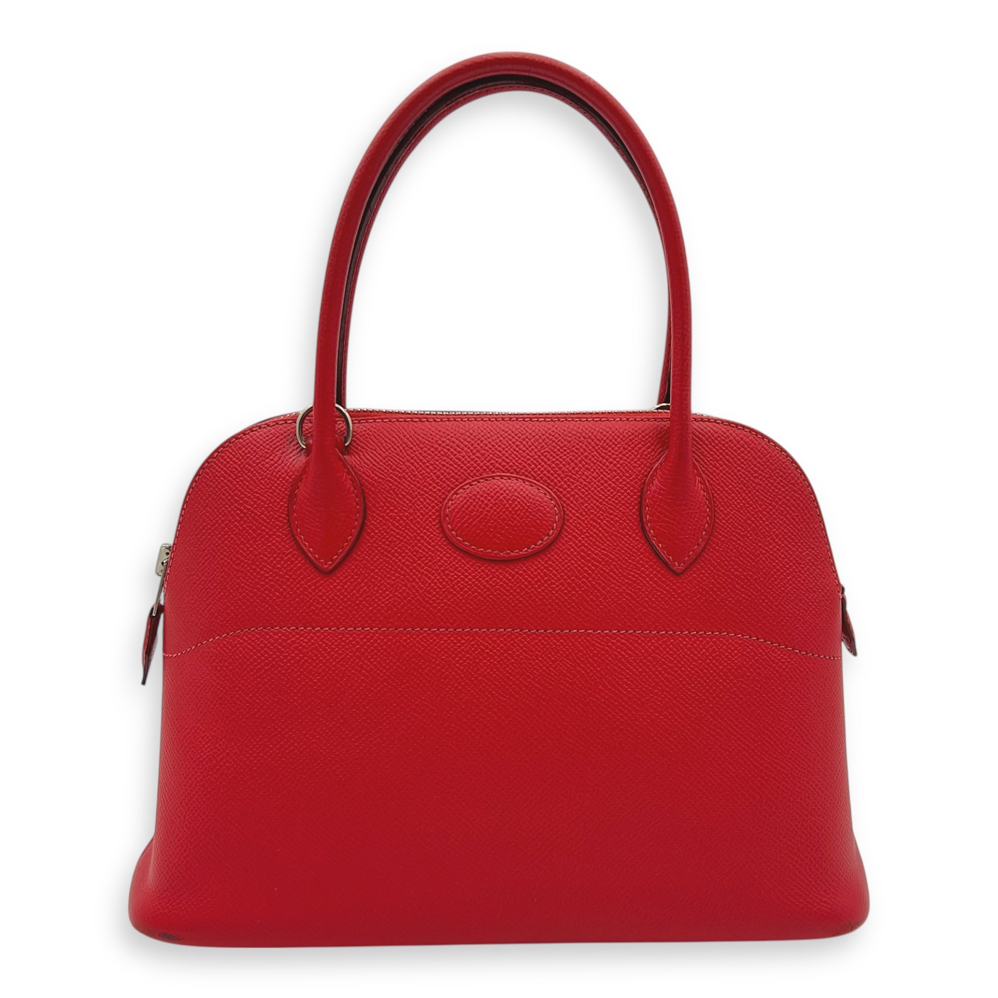 Hermès Bolide 25 Red Top Handle Bag in Epsom, Silver hardware S2510-008310AN