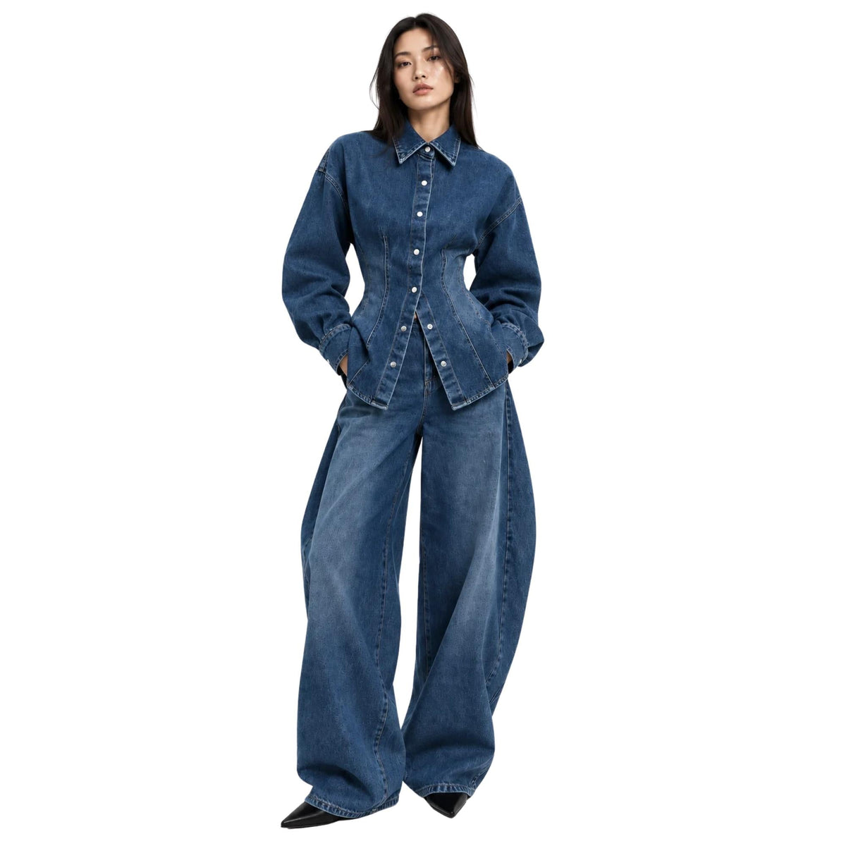 SCULPTED DENIM SHIRT (قميص) “ANECHKA”