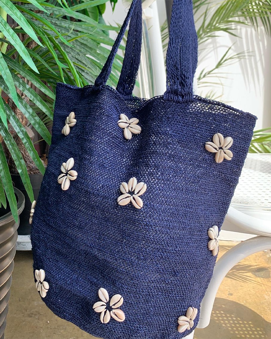 Sea flower big kankuama blue bag