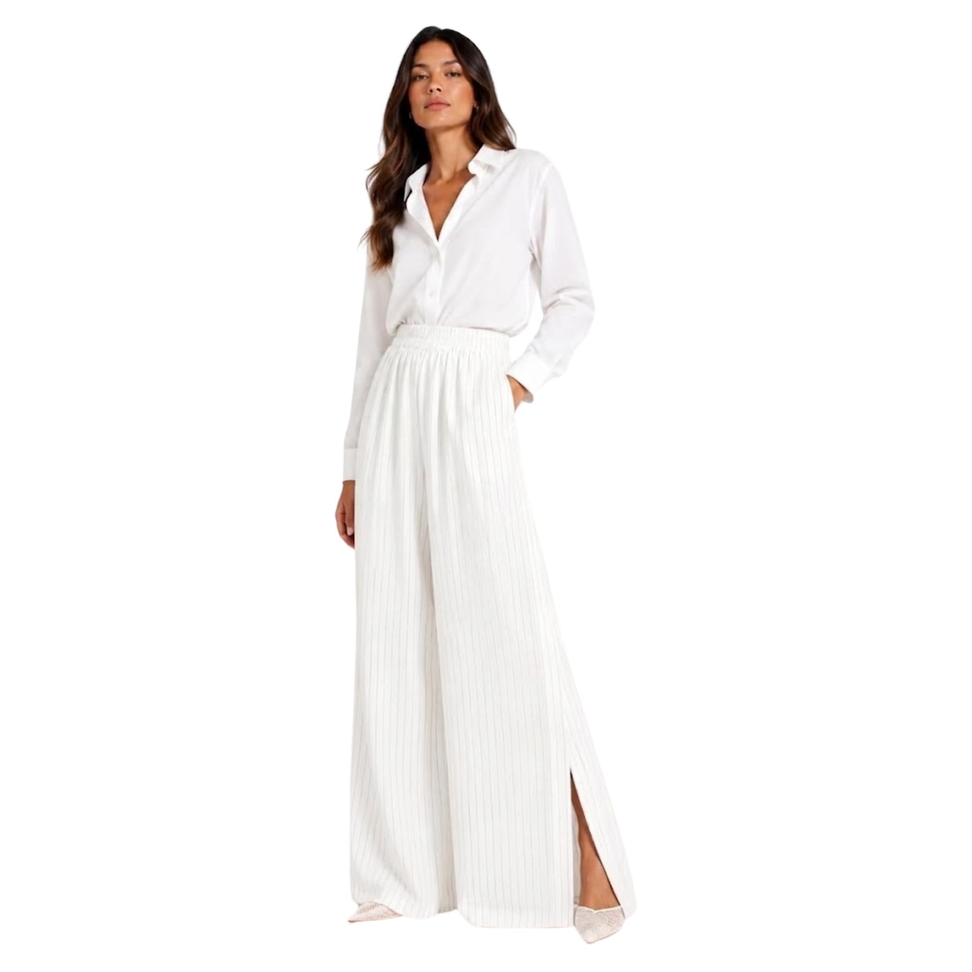 STRIPED SIDE BUTTON TROUSERS بنطلون “OPAL”