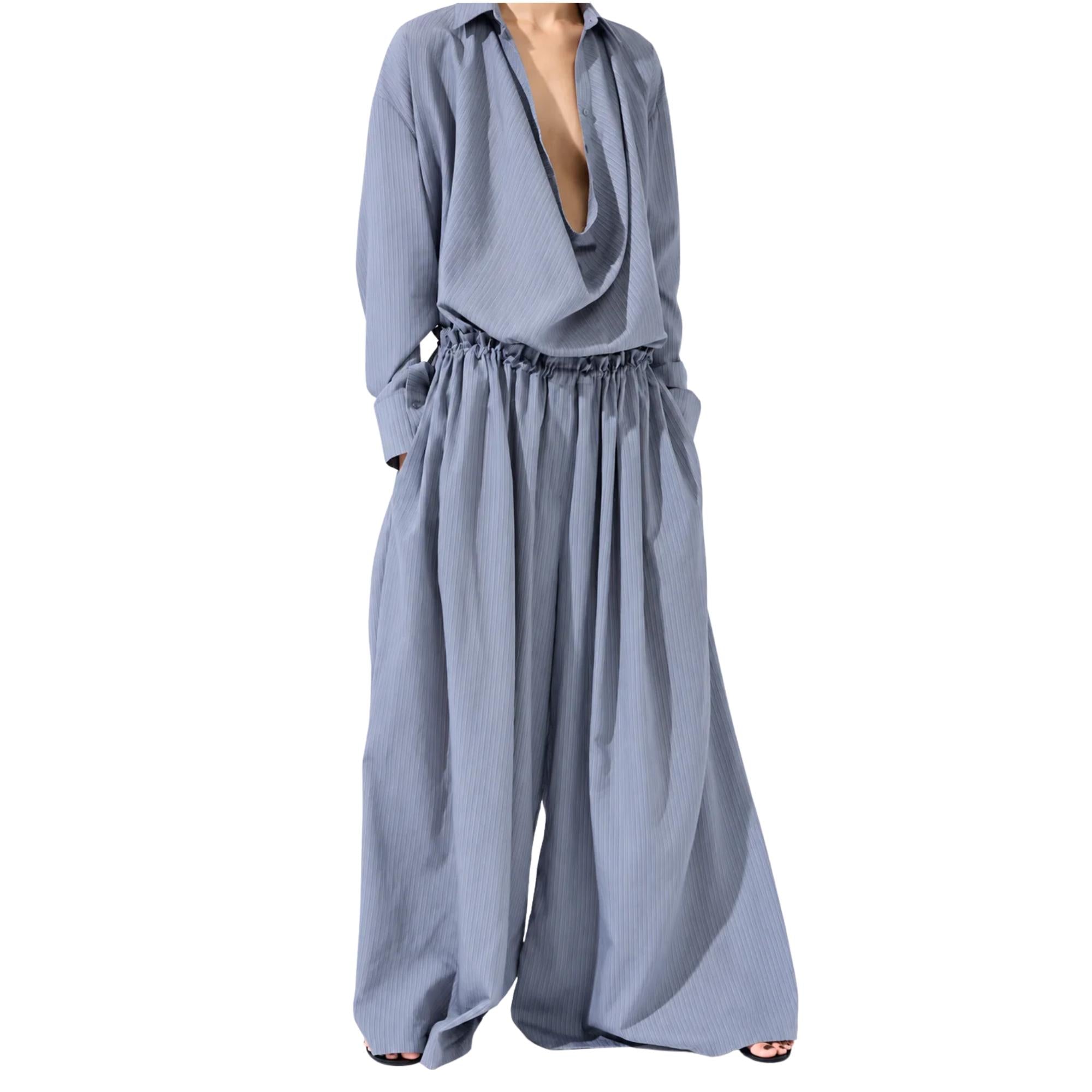 STRIPED TWO-PIECE FLOW SET تعيين (SHIRT & PANTS) “CHEONGGYECHEON”