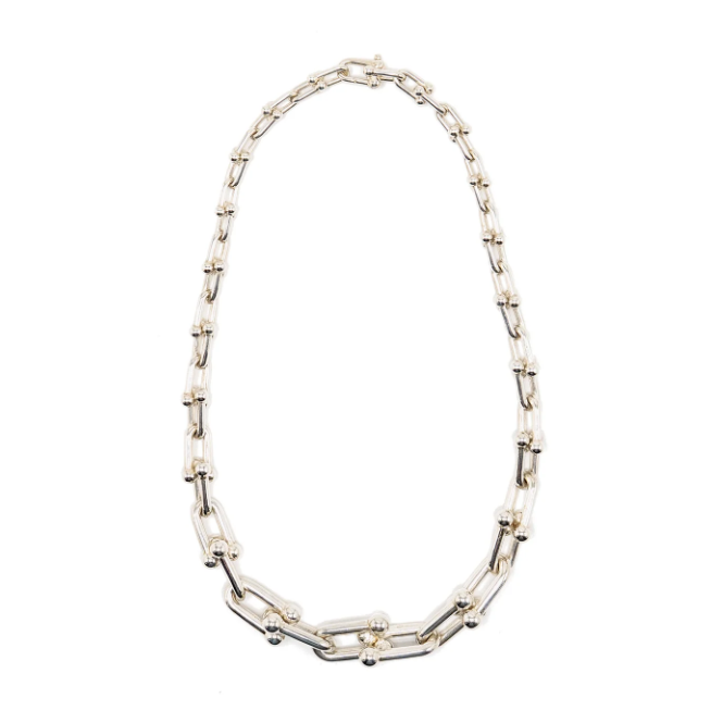 Tiffany Hardware Graduated Link Necklace Sterling Silver