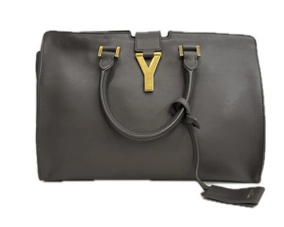 Saint Laurent Cabas Chyc Calfskin Leather Grey Bag