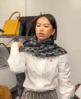 HERMES Cashmere×Silk Black Horse pattern Stole B1111733A4