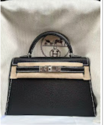 Hermes Mini Kelly Black + Lime PHW K Chevre ALTC0488