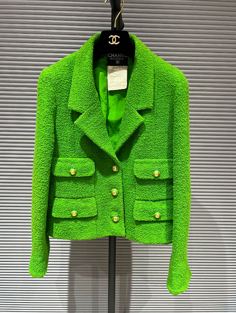CHANEL VINTAGE GREEN JACKET 38 FT101600