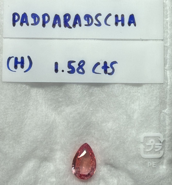 1.58 Carats Naturaly Heat Padparadcha King Sapphire Sunset Sunrise Colour MS 9038