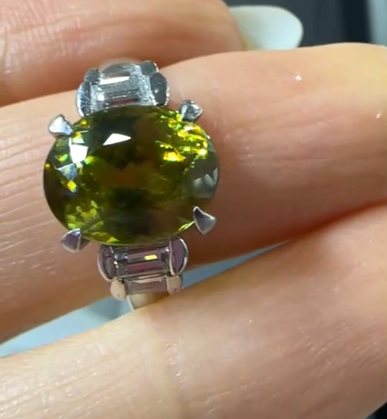 Pt900 sphene ring J0122G3LKA