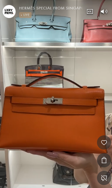 Hermes Kelly Pochette Orange Evergrain PHW SYCYB1142