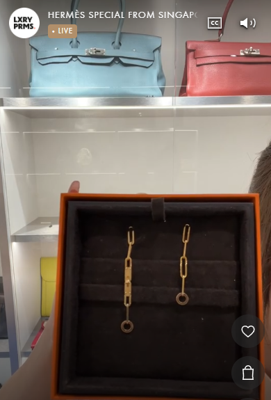 Hermes Kelly Chaine Earrings 18K YG SYCYB1144