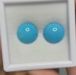8.90ct Sleeping Beauty Turquoise Round PAIR DXBCS2881
