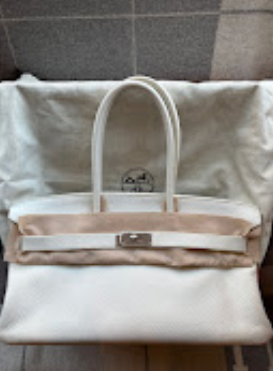 Hermes Birkin shoulder 42 White PHW Square N Clemence ALTC0705