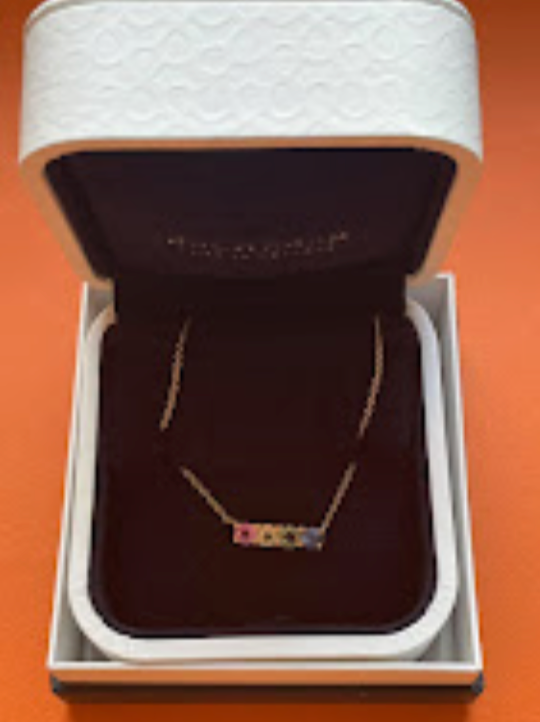 Bucherer pendant Rose Gold + Multicolor Sapphire 45 cm ALTC0716