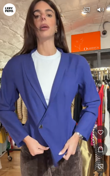 Mugler Blue One Button Jacket AGC3423