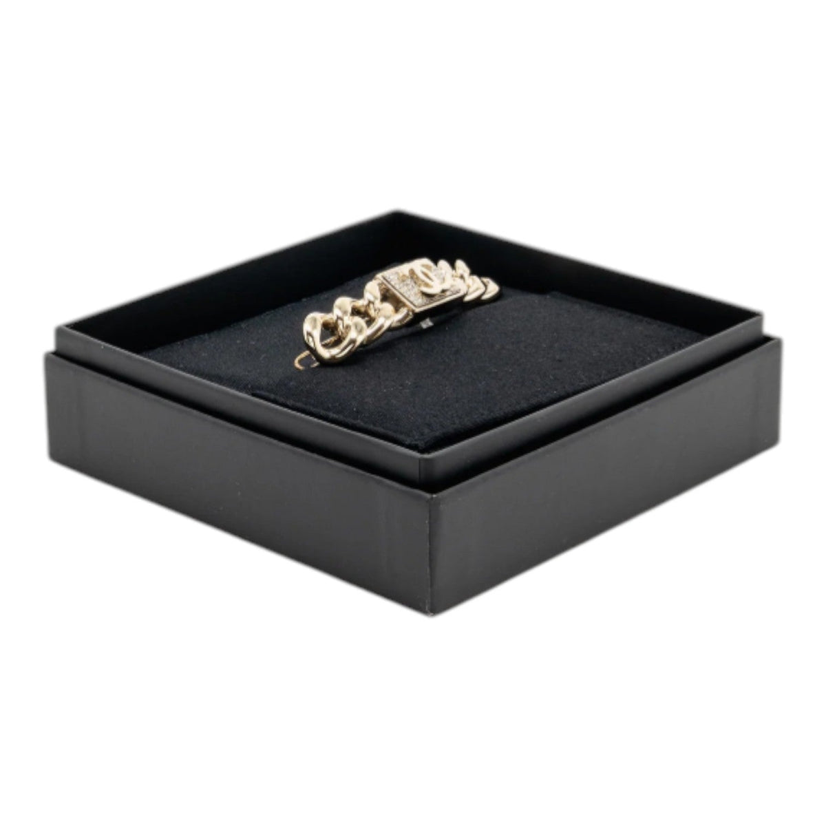 Chanel 21C CC Hair Clip Crystal Light Gold Tone