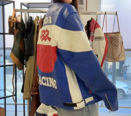 Honda Blue Leather Jacket ANC1725