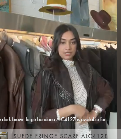 Suede dark brown large bandana ALC4127