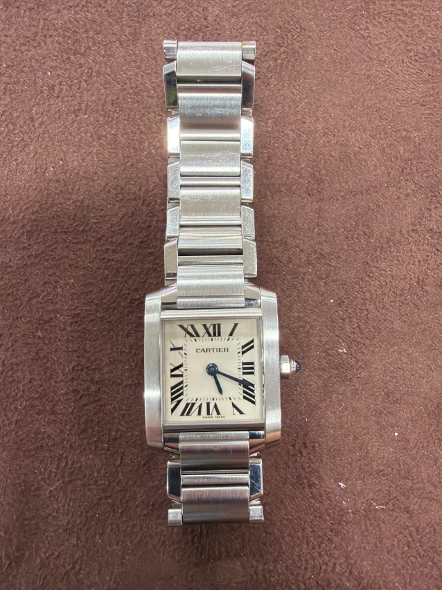 CARTIER tank francaise White Face W51008Q3 Stainless Steel Watch 2700042975806