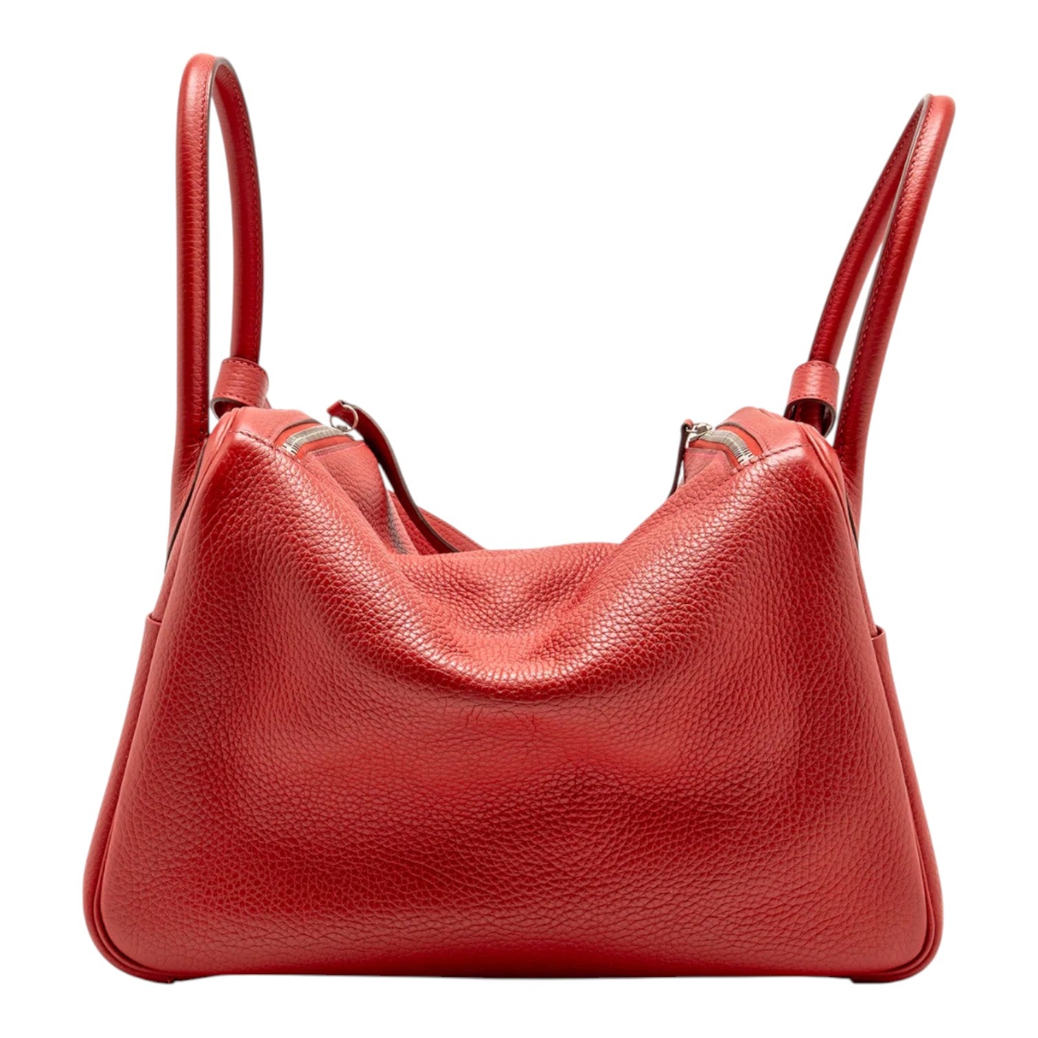 Hermes Lindy 34 Clemence Red SHW Stamp Q Square