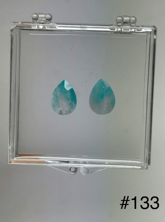 Luxury Promise 6.7ct BRAZIL PARAIBA PEAR PAIR DXBCS4429