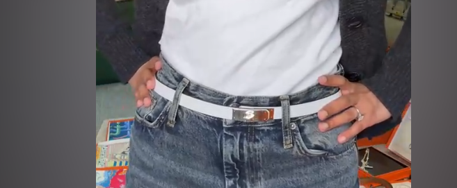 Hermes white Kelly belt ALC4098