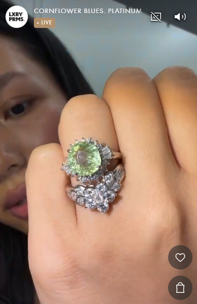 Tourmaline Ring in PT900/ T3.26ct / D0.49ct 6397 JJC0638