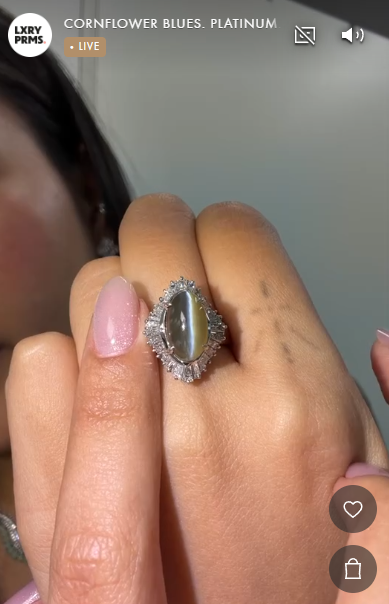 Cat’s Eye Ring in Pt900 / C5.24ct / D1.39ct 2316 JJC0637