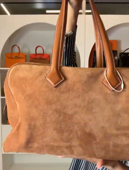 Hermes Victoria 35 Barenia/ Grizzly Gold DXBS6396
