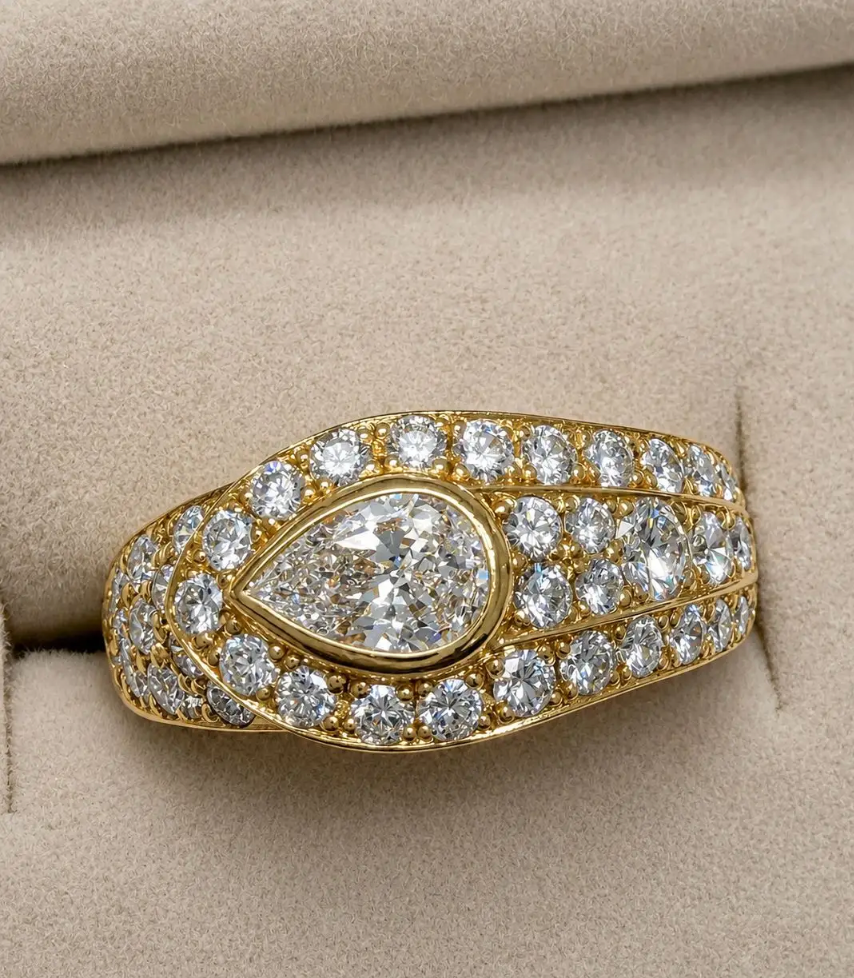 Vintage Pair Diamond in 18K / D 0.39ct / d 0.94ct 6380 JJC0798