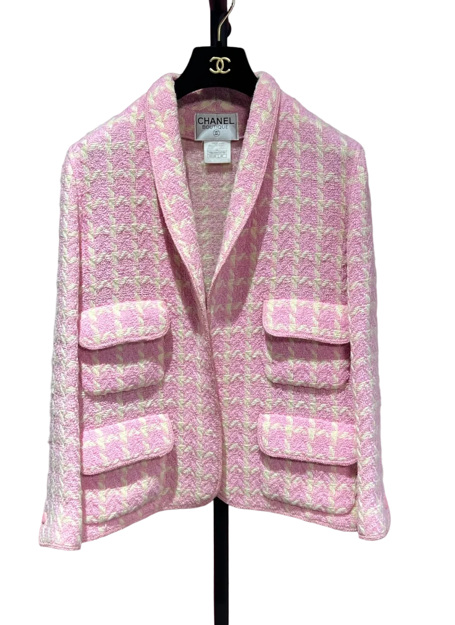 CHANEL 96P GINGHAM BLAZER 40 FT102071