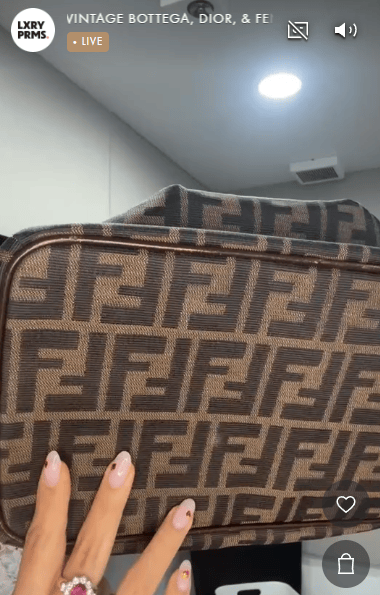 FENDI FENDI Vanity Canvas × Leather Brown G Piping 1B05108SZRQ
