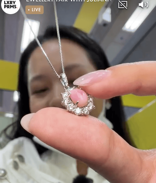 Luxury Promise Conch Pearl Diamond Necklace in Pt950/850 / CP1.85ct / D0.91ct 5891 JJC0873