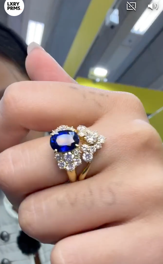 Madagascar Sapphire Diamond Ring in 18K / S3.56ct / D1.22ct 4166 JJC0858