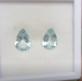 3.25ct Aquamarine Pear PAIR DXBCD1787