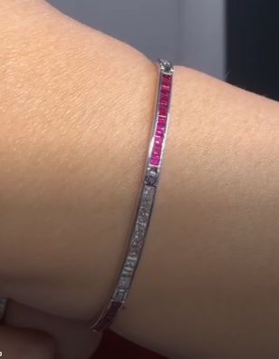 18k WG 1.8ct ruby bracelet 1J0529KZQ2X 20cm