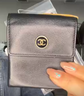 CHANEL Coco Button Coin Case Calf Black B0516MNM5F