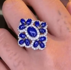 Ring in 18K WG - Lapis + D0.65 697068 JJC2069