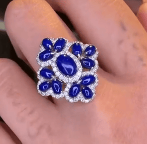 Ring in 18K WG - Lapis + D0.65 697068 JJC2069
