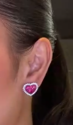 Earring in 18K WG - Ruby 3.42 + D0.91 1029275 JJC2711