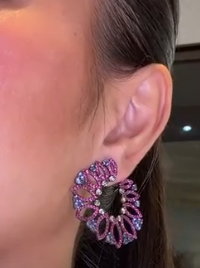 Earring in 18K WG - Tanzanite 2.90 + Ruby 4.30 + D1.36 337859 JJC2695