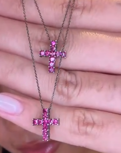 Necklace in 18K WG - Ruby 1.00 495429 JJC2193