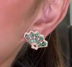 Earring in 18K RG - Emerald 2.30 + D0.54 1014053 JJC2911