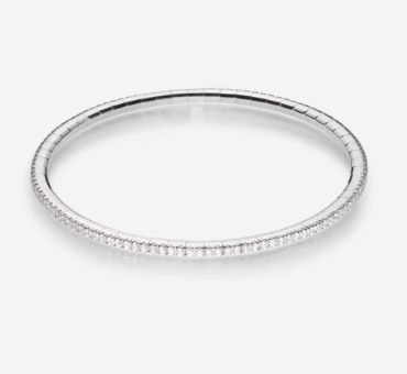 Bucherer One Size 18K White Gold Diamond Stretchy Bracelet ALTC0945