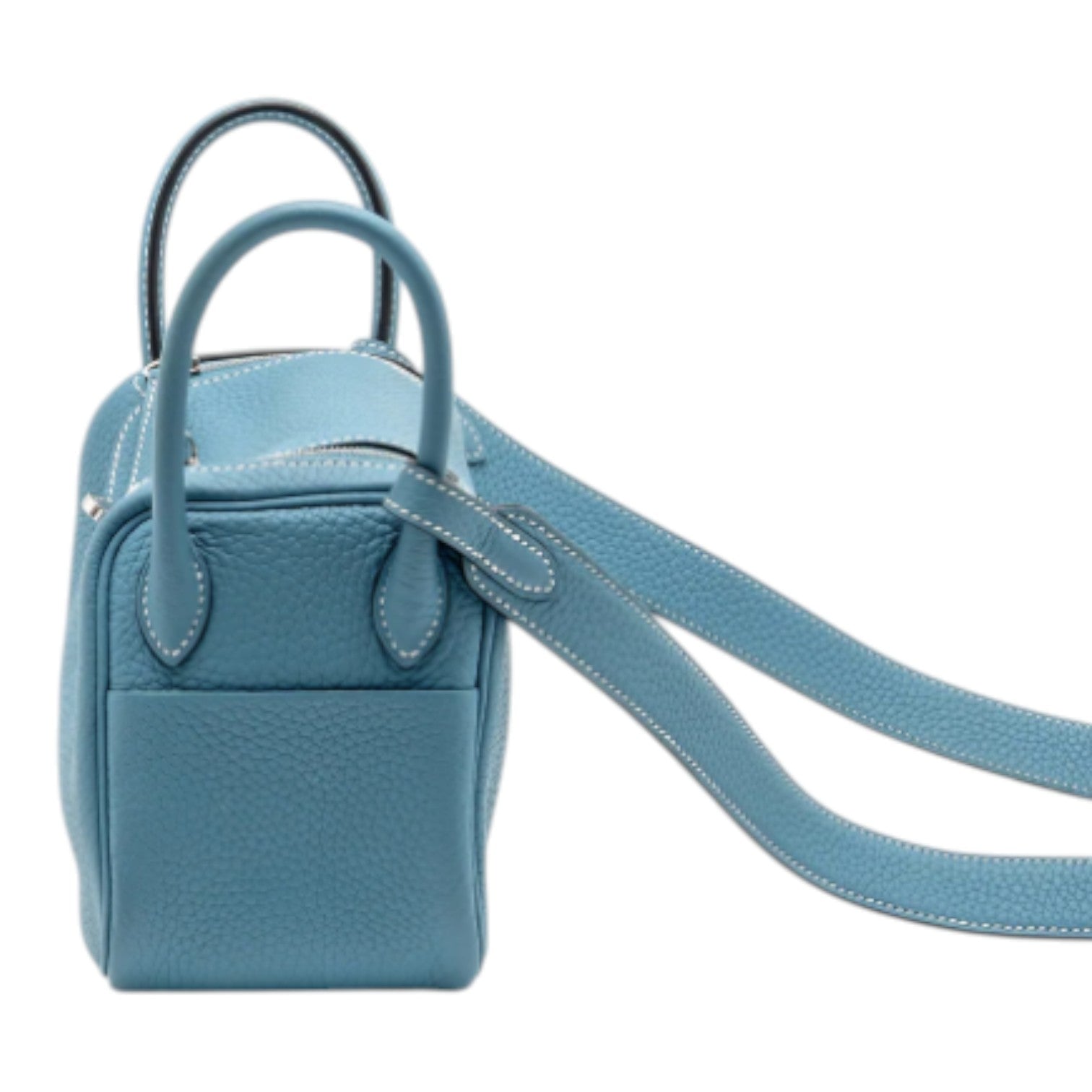 Hermes Mini Lindy Clemence New Blue Jean SHW